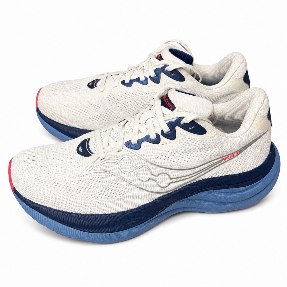 Saucony Ride 19 Ivory/Storm Running S21056-146 Men's Size 8 Wide Running Shoes